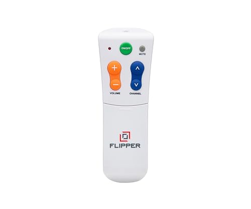 Flipper Big Button Universal TV Remote for Seniors - 2-Device Control - Easy Setup & Programmable Favorites Management, IR Devices - TV, Cable, & Set Top Boxes (STBs) (New Version)